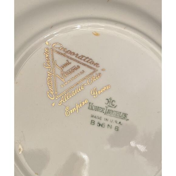 (4) Homer Laughlin Empire Green 7 1/4” Salad/Dessert Plate Semi-Vitreous Century - Picture 4 of 4